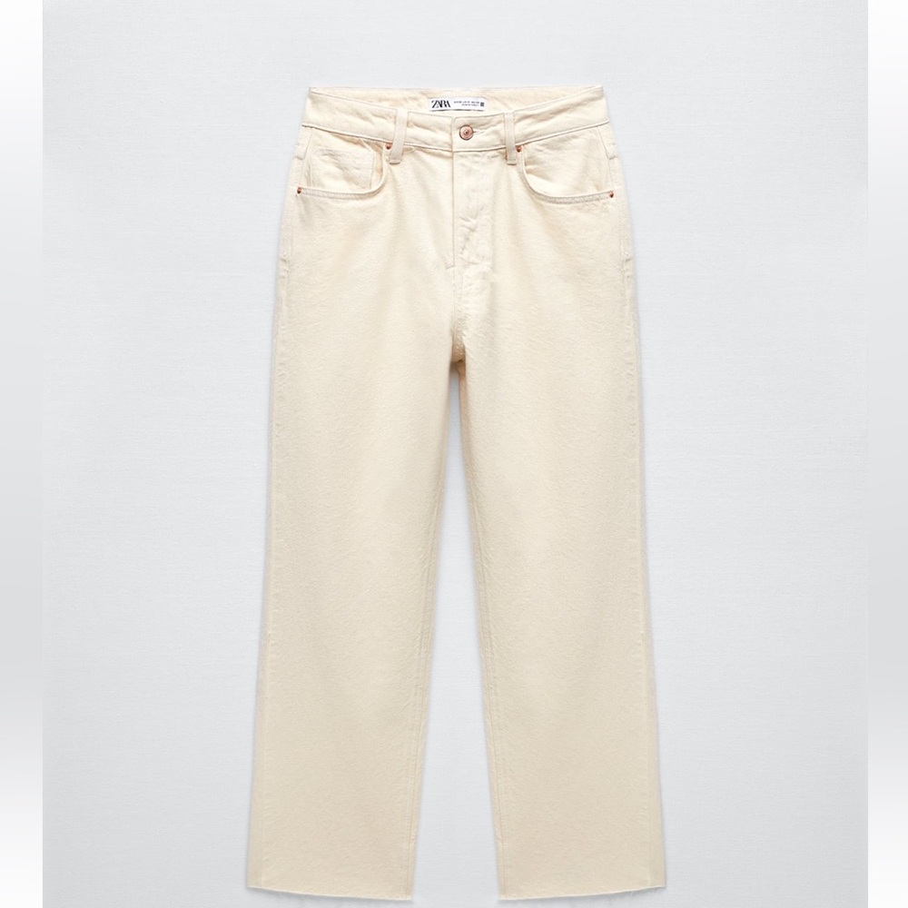 Zara high rise straight leg jean